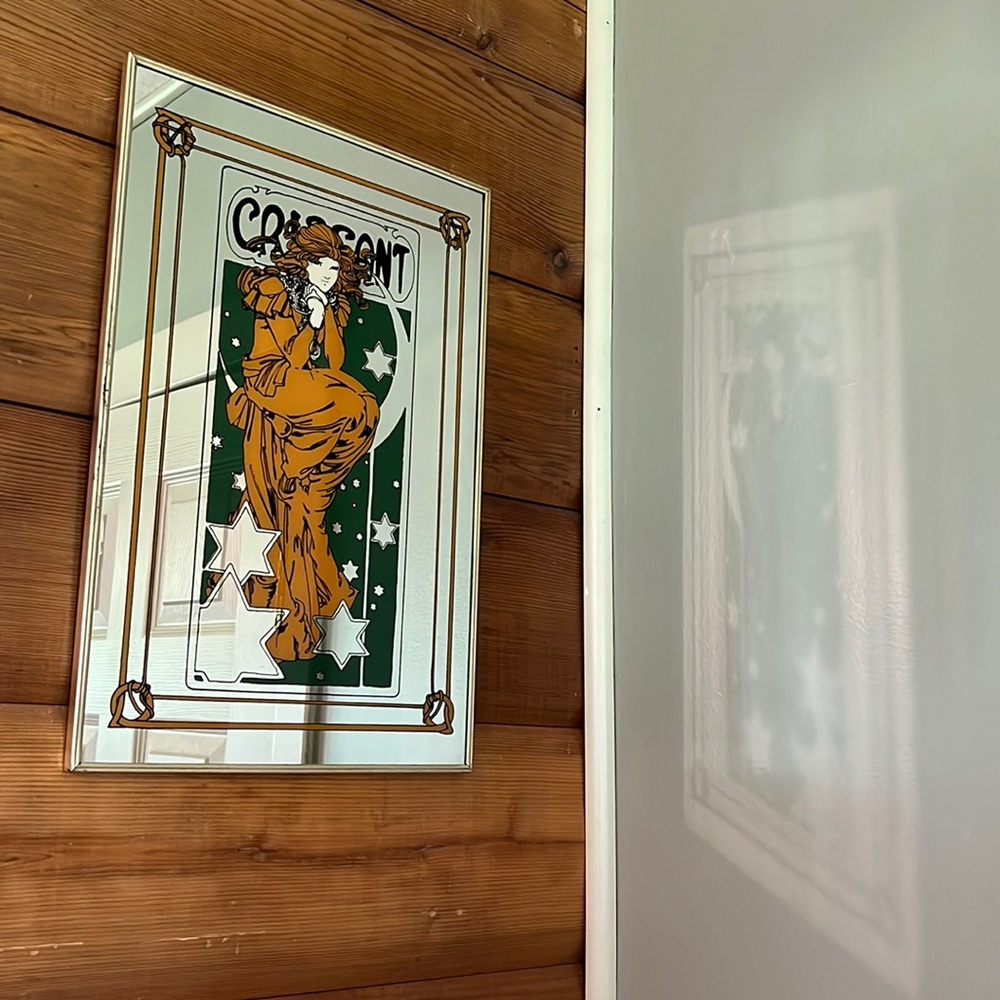 Alphonse Mucha Style Mirror Crissant Moon & Stars
